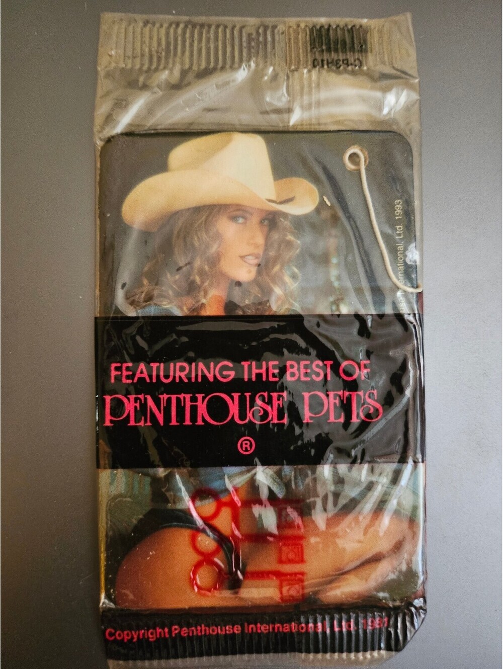 Vintage Penthouse magazine Pet Air Freshener ~ UNOPENED ~ Brunette w/cowboy hat